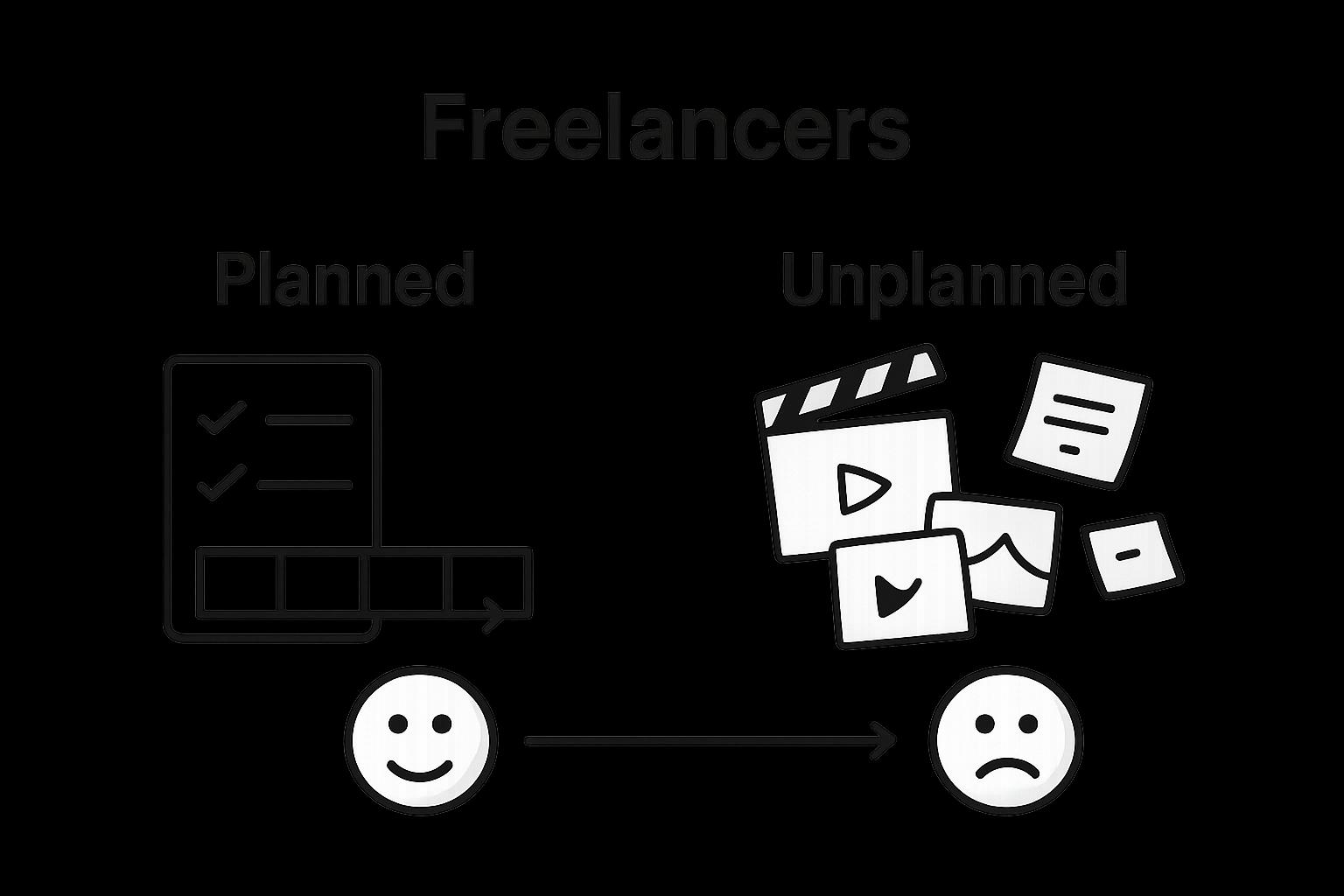 Infographic comparing planned and unplanned video creation